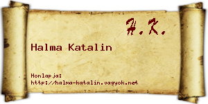 Halma Katalin névjegykártya